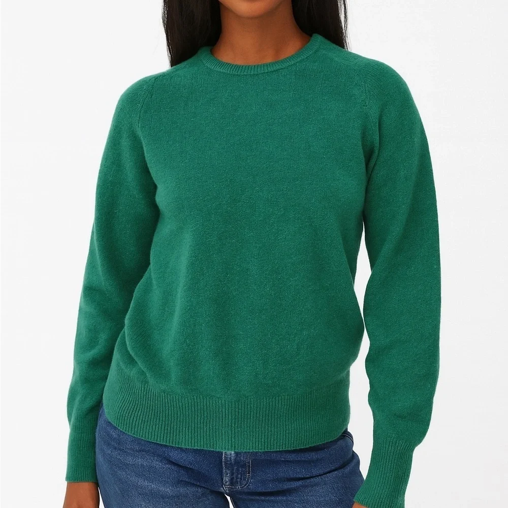 J. Crew Women's Green Crewneck Sweater